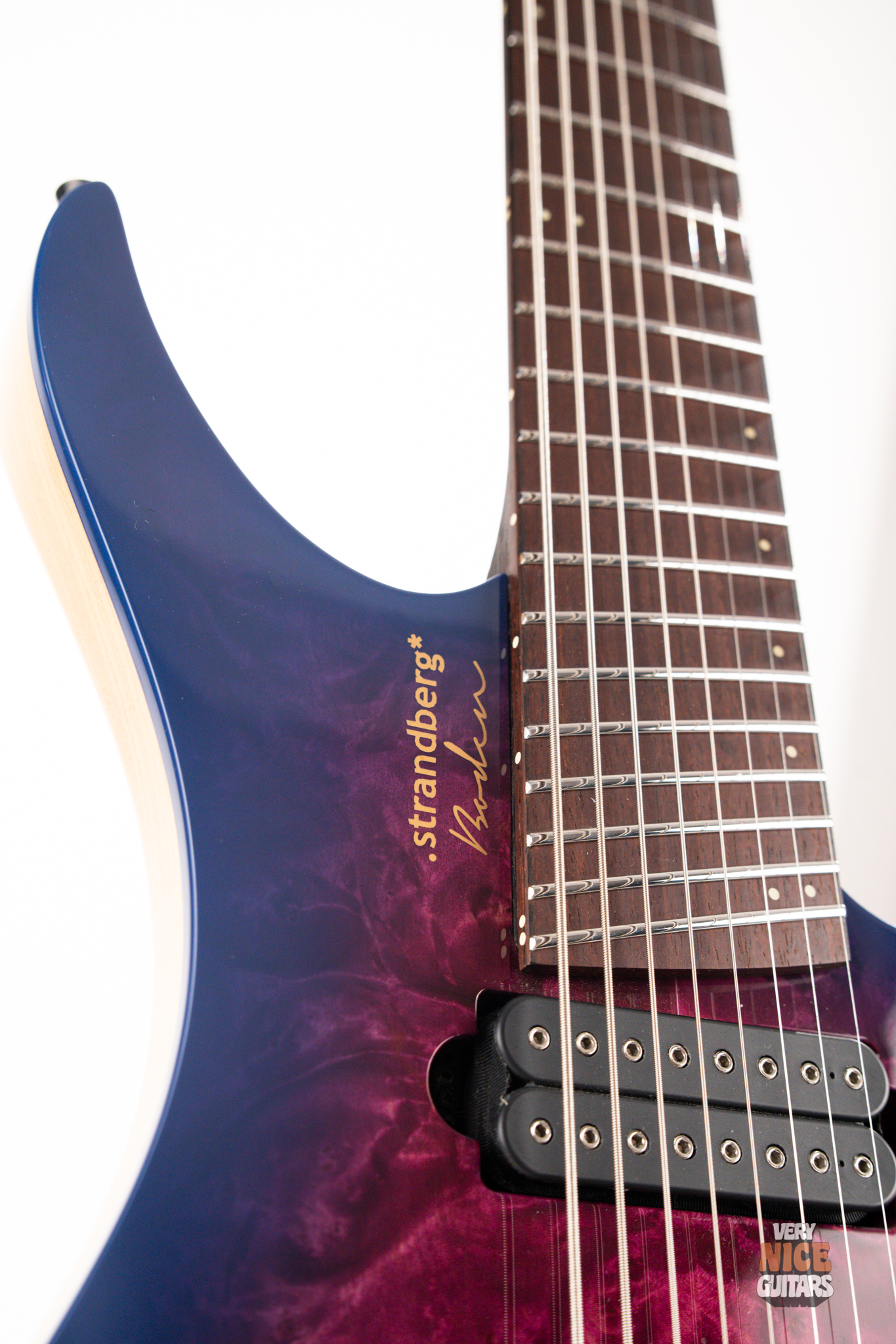Strandberg Boden J8 Custom Burl Maple Lavender Blue Burst - Image 8