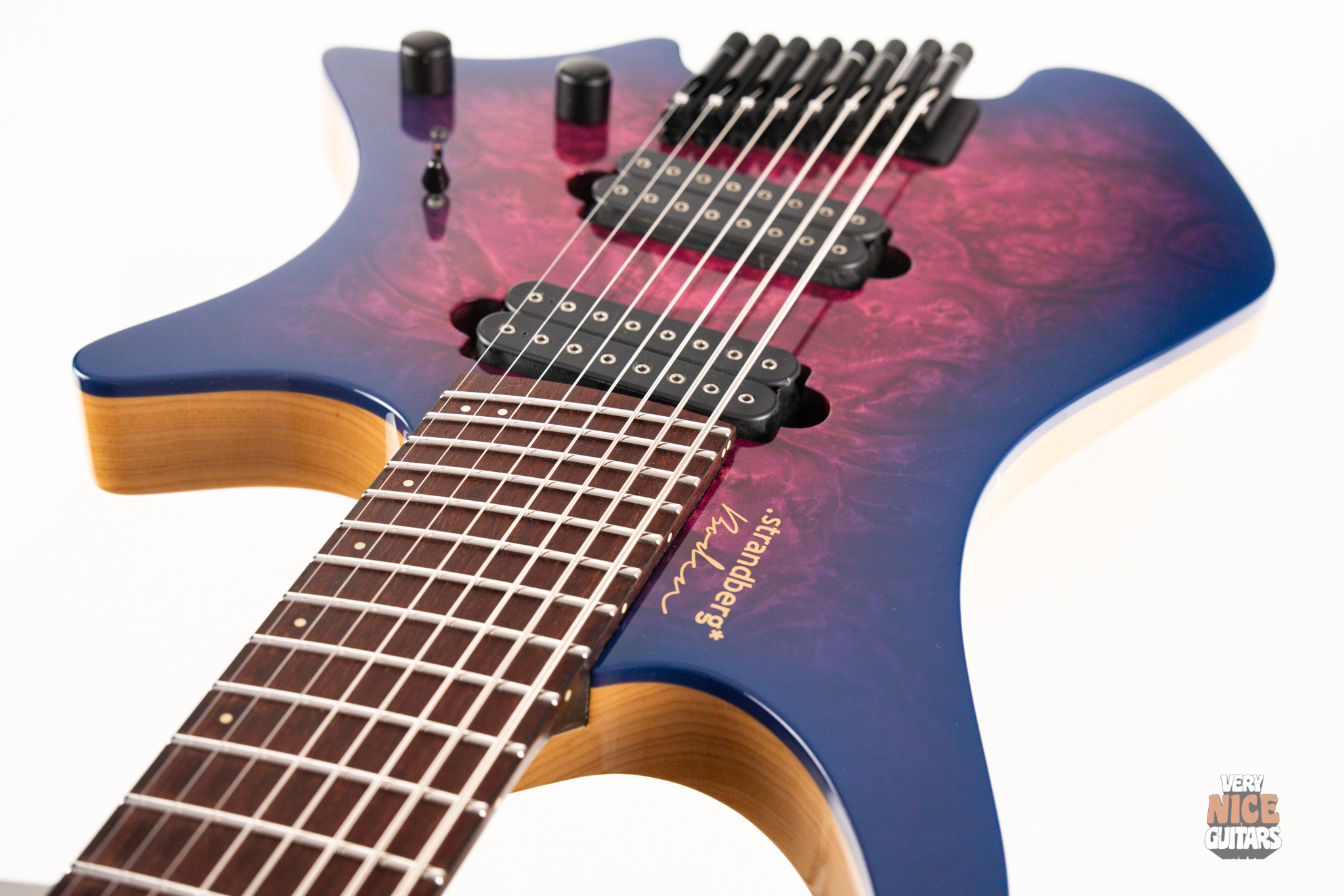 Strandberg Boden J8 Custom Burl Maple Lavender Blue Burst - Image 19